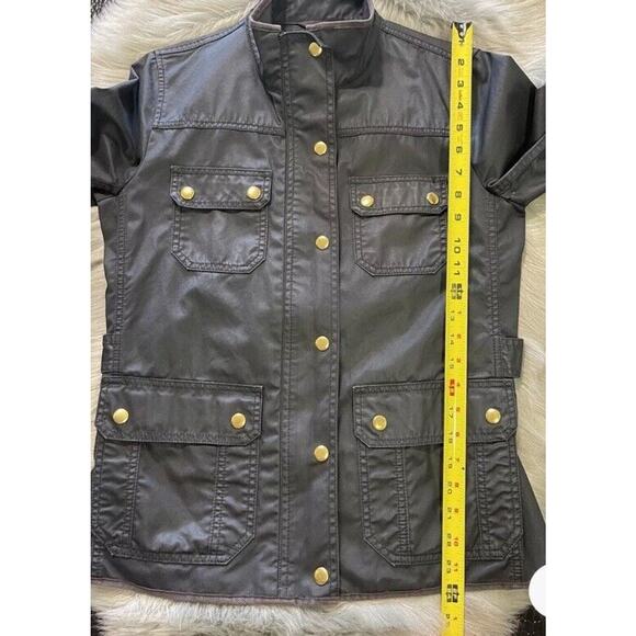 J. Crew Women’s Resin-Coated Twill Field Jacket Size Small Black - Picture 4 of 10